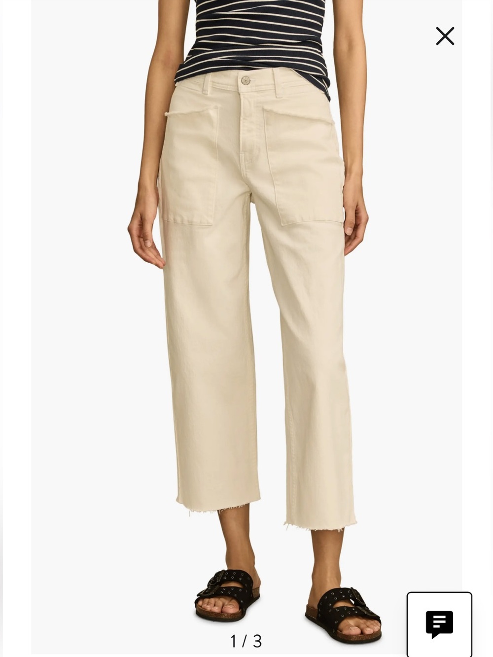 Lucky Brand white Wide-Leg Cropped Jeans